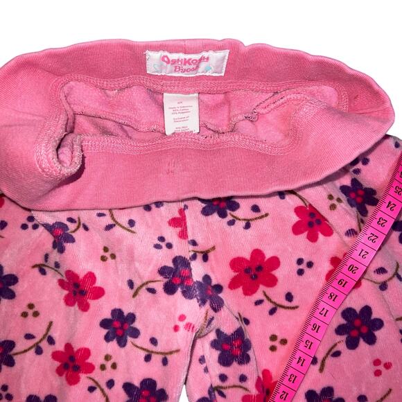 Osh Kosh B'Gosh pink floral ruffled y2k floral velour trackpants size 6x - Picture 5 of 7
